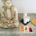 serene budda + cards